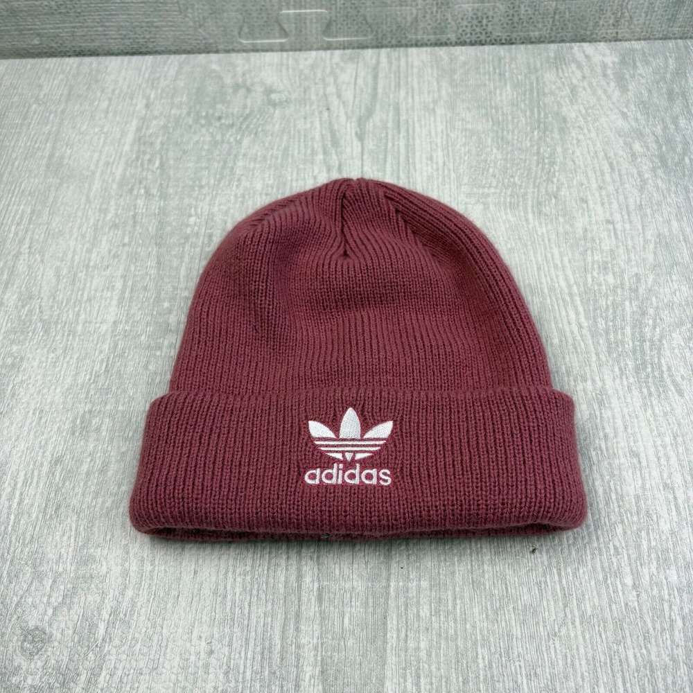 Adidas Hat Cap Beanie Womens Pink Trefoil Logo Skate OSFW Skater